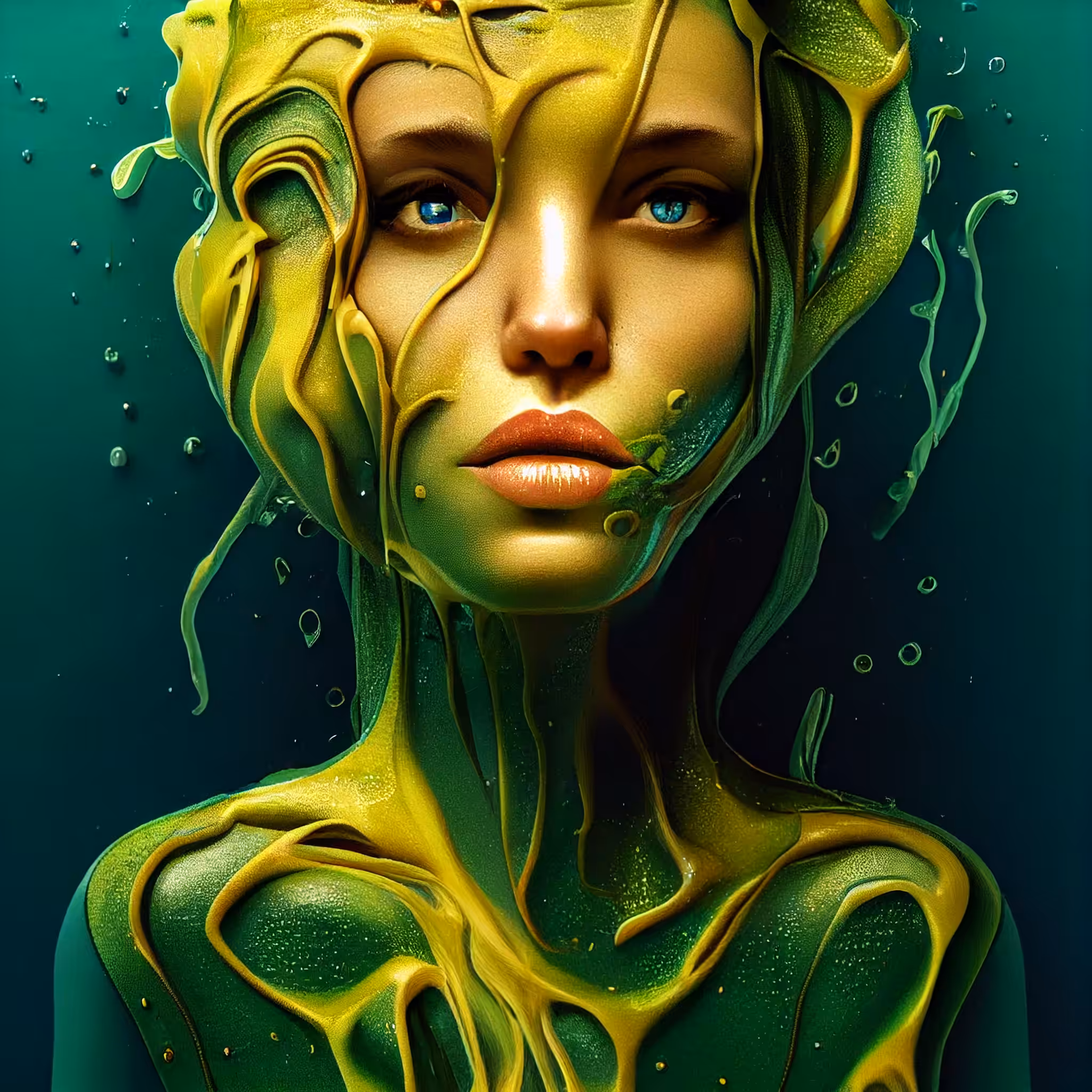 Inside green slime