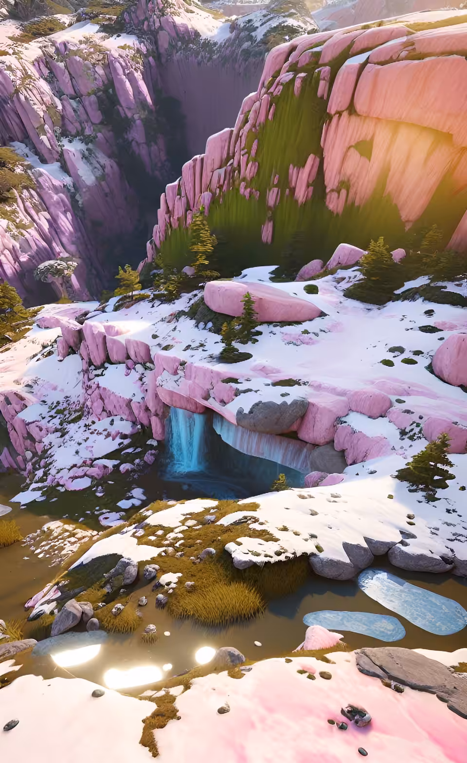 Pink Rocks and Waterfalls 3