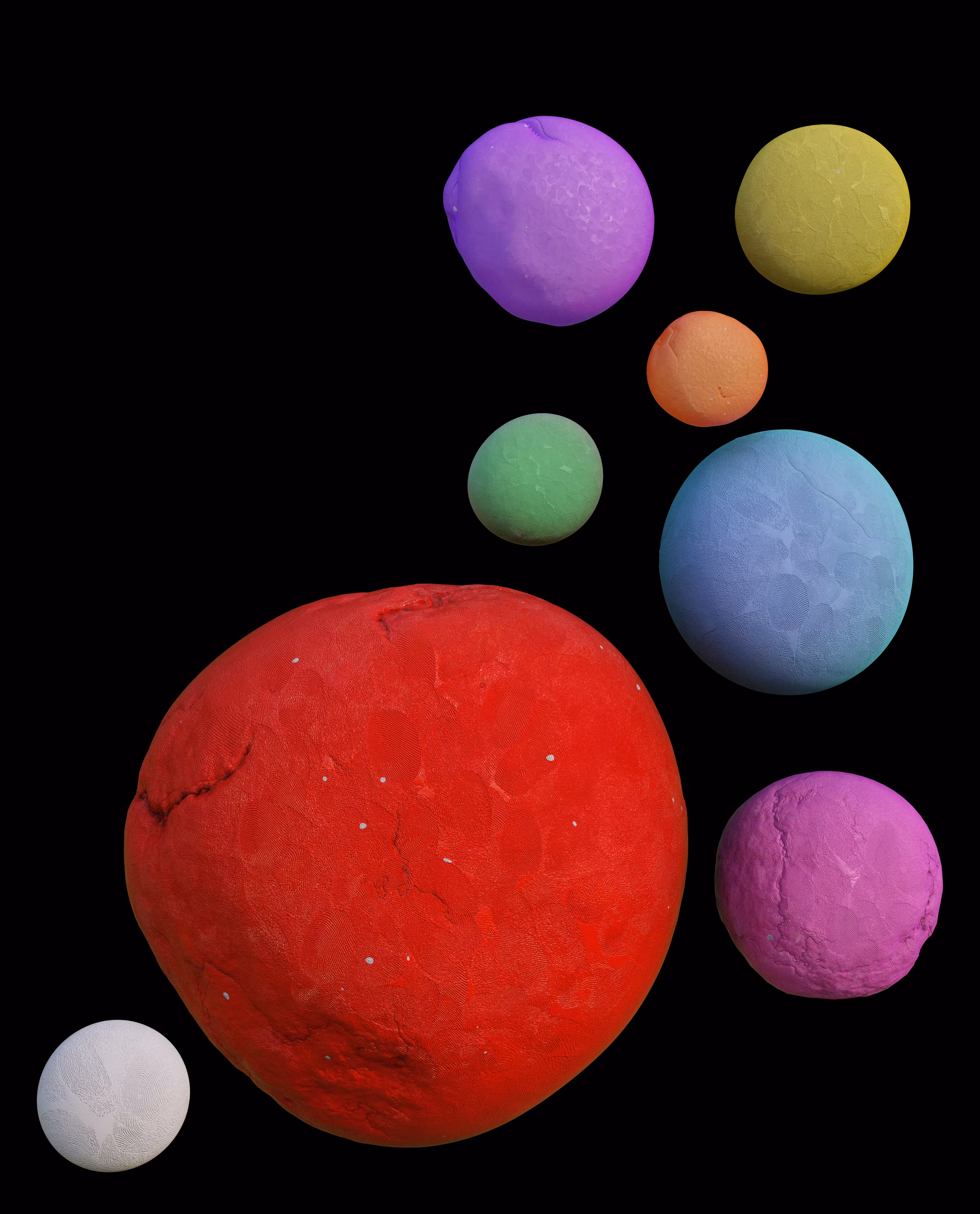 different colored pills