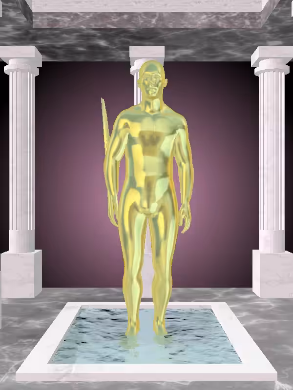 The Jumping Green-Golden Goblet Man #5839