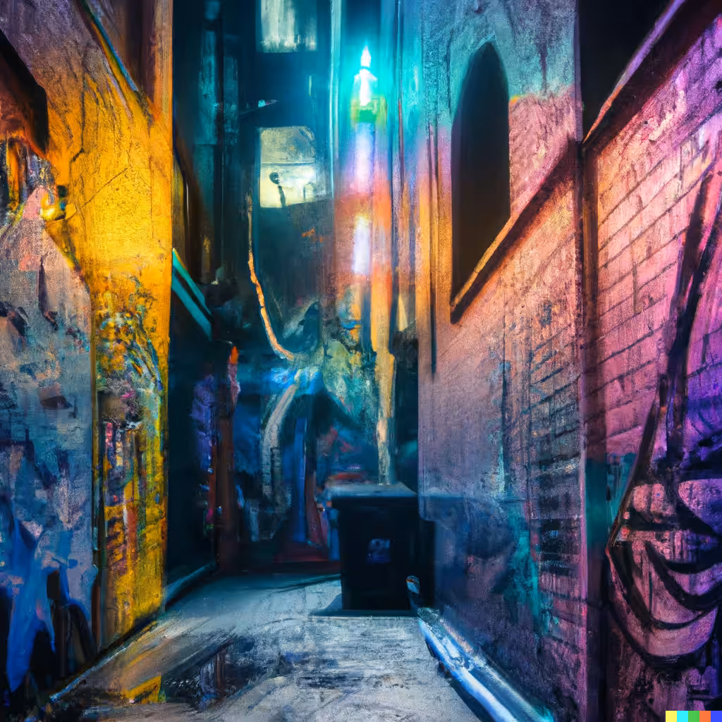 Illuminated Street Art Alley No. 4