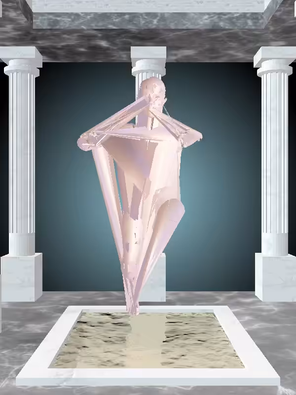 HeavenComputer: The Treading Water Peach Halo Woman #2056