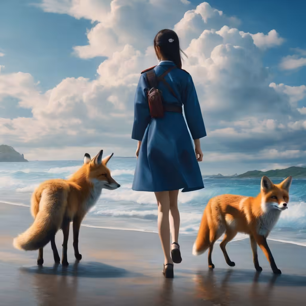 Girl's and Fox's