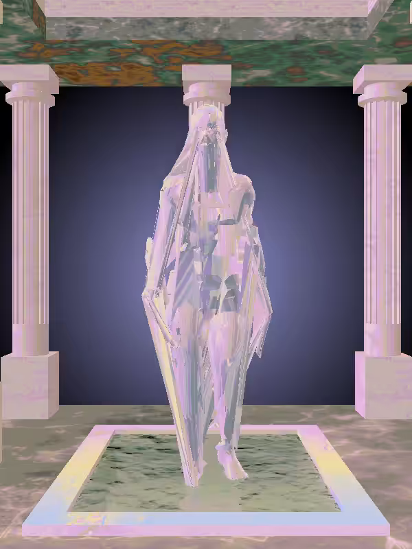 HeavenComputer: The Receding Melted Blue Woman #3202