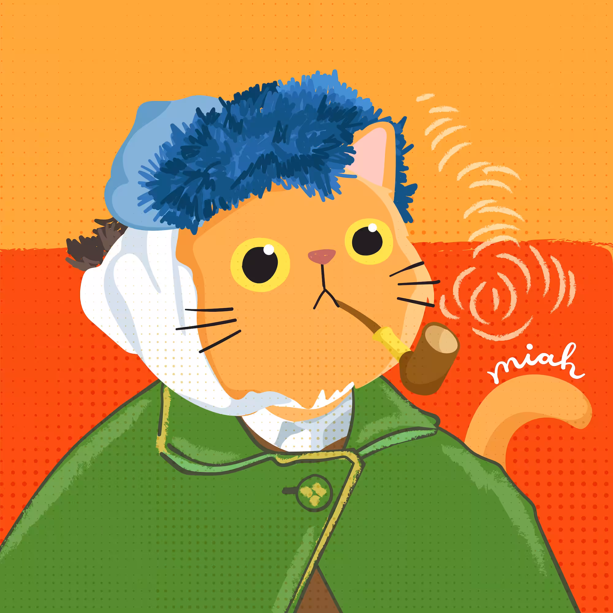 Famous Painting : Meow's Portrait with Bandaged Ear