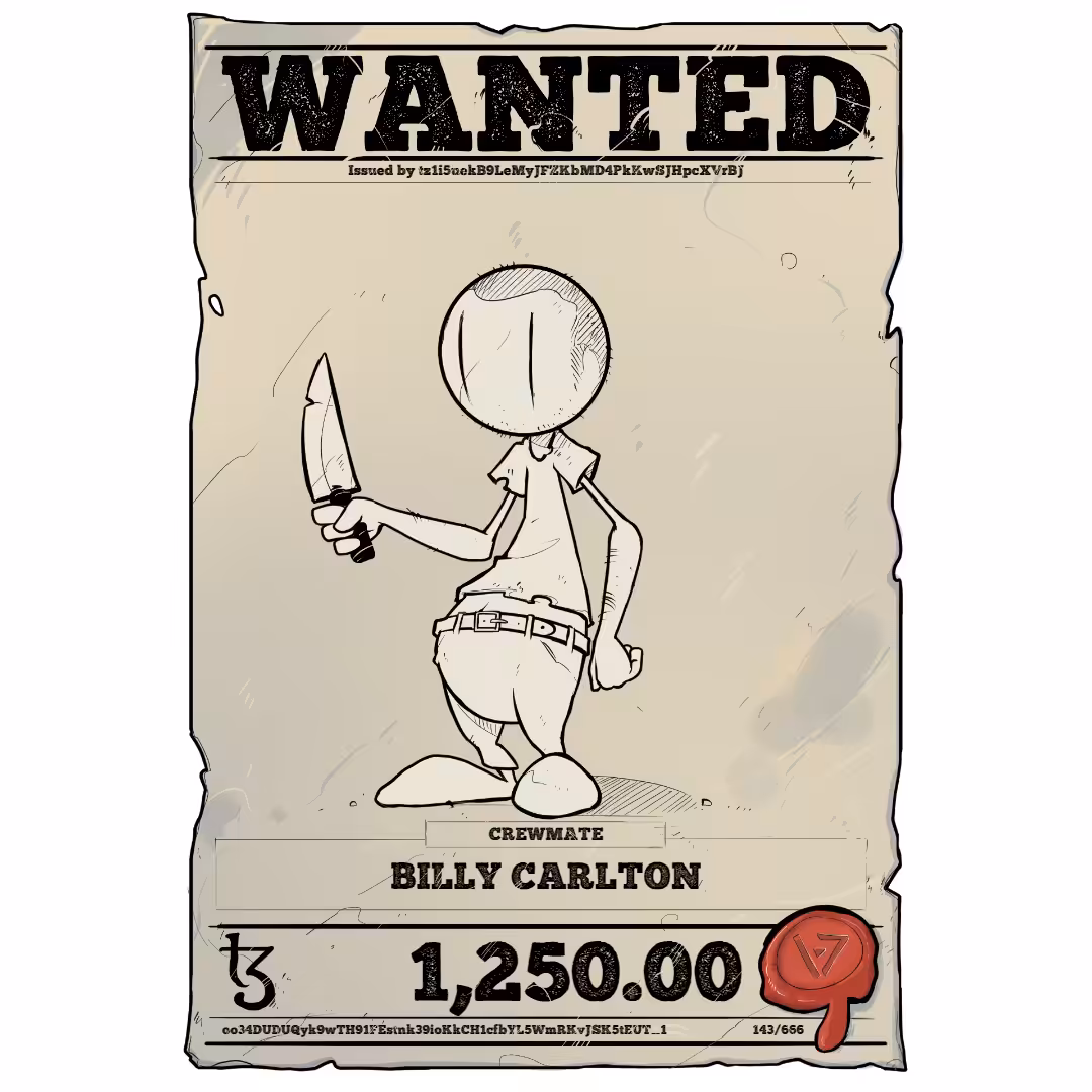 BILLY CARLTON | TEZOS PIRATE 143/666