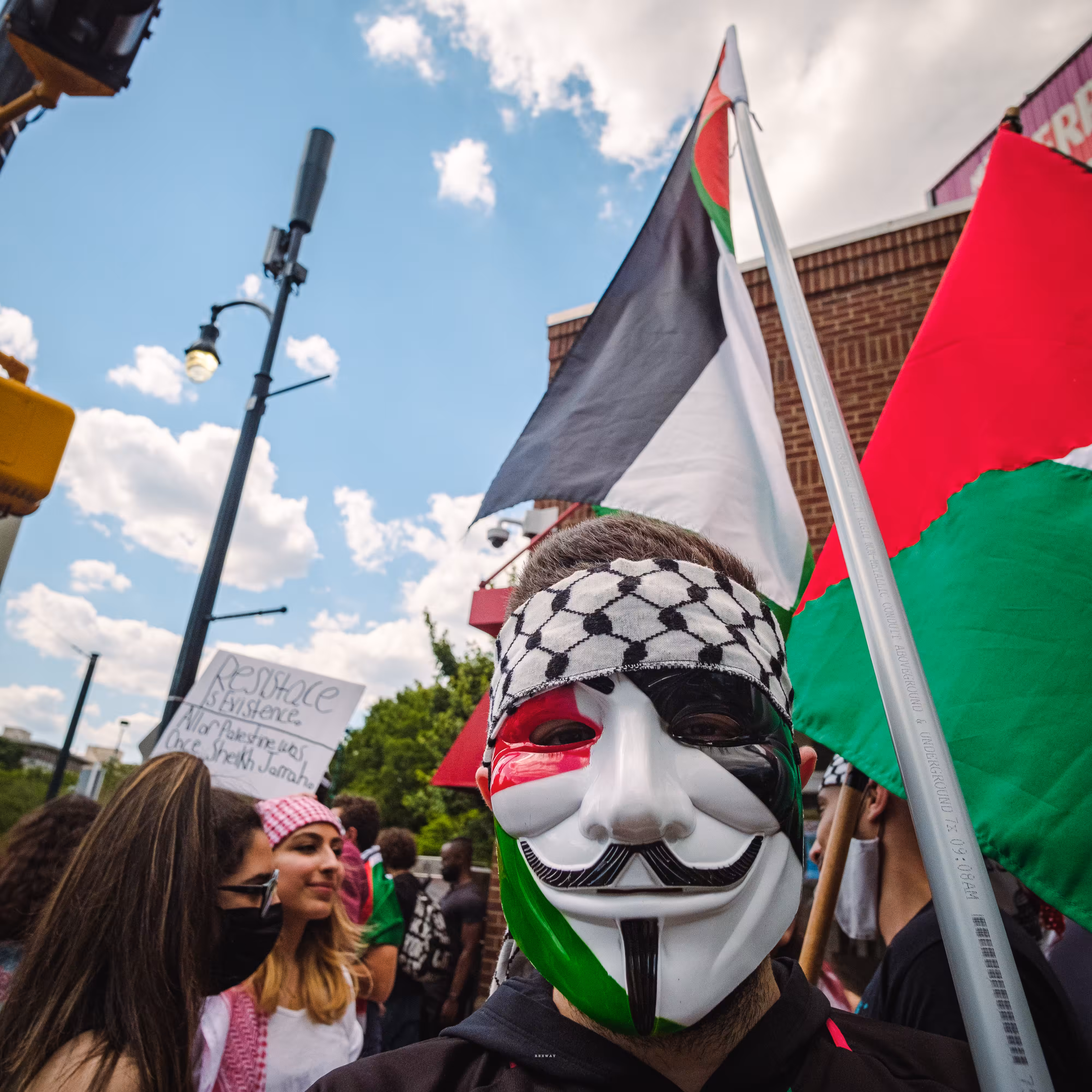Atlanta GA, Palestinians protest against injustice. 