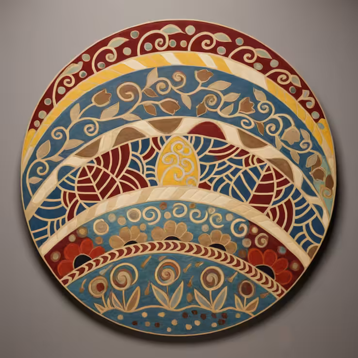 Minakari Enameled Plate - Egyptian Style Handicraft