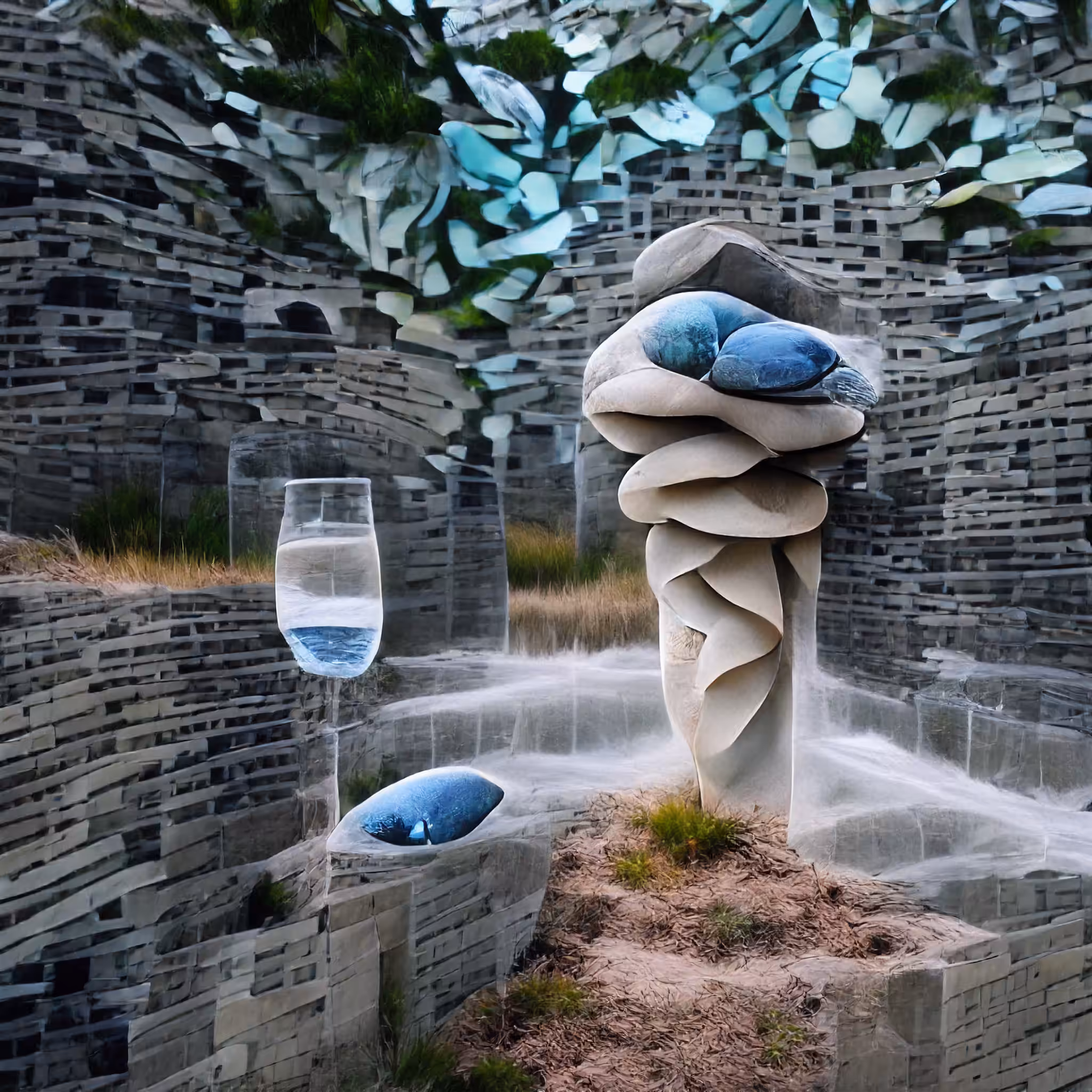 Surreal And Organic Stone Monument To Water