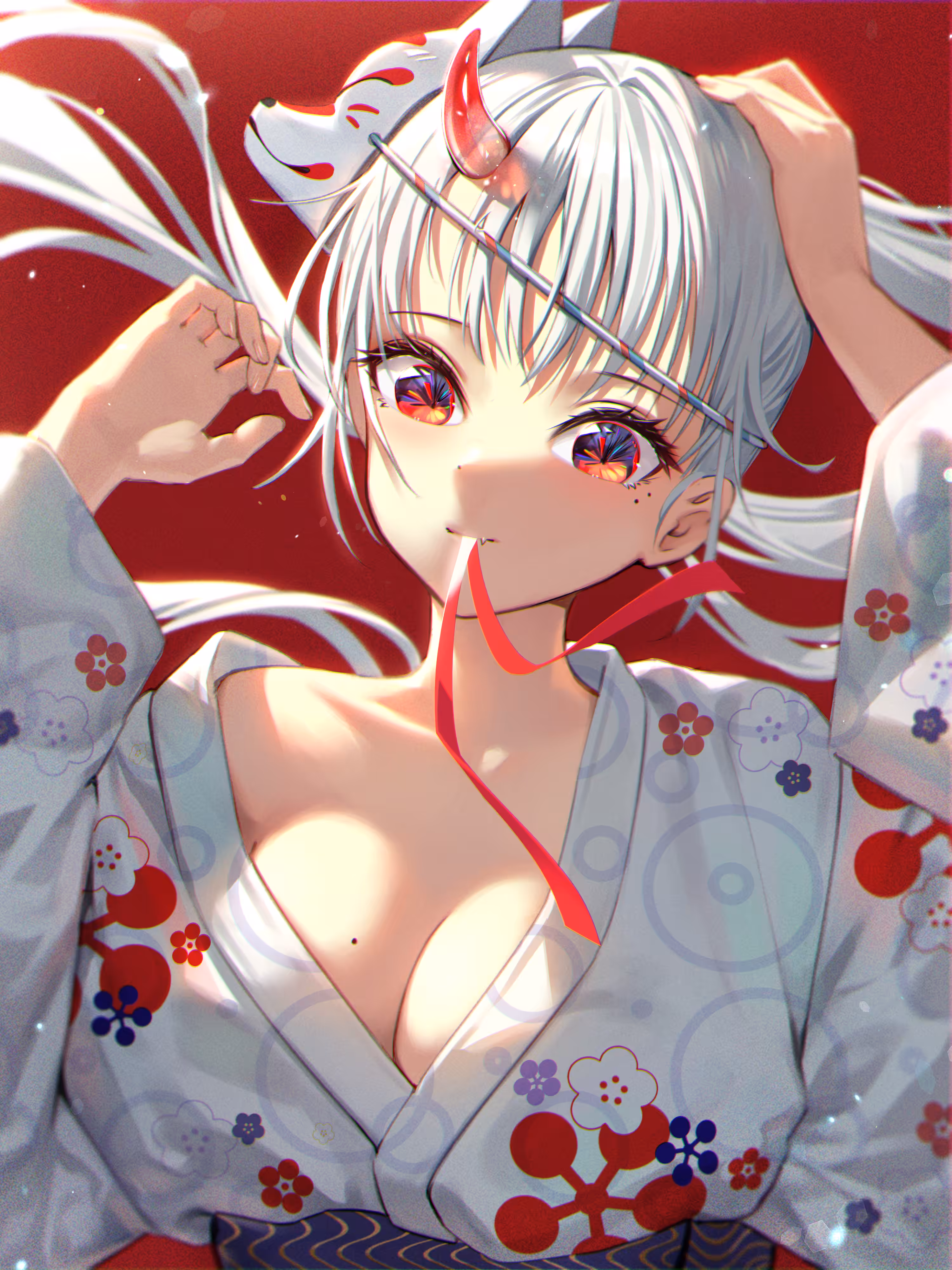 Oni - red & white