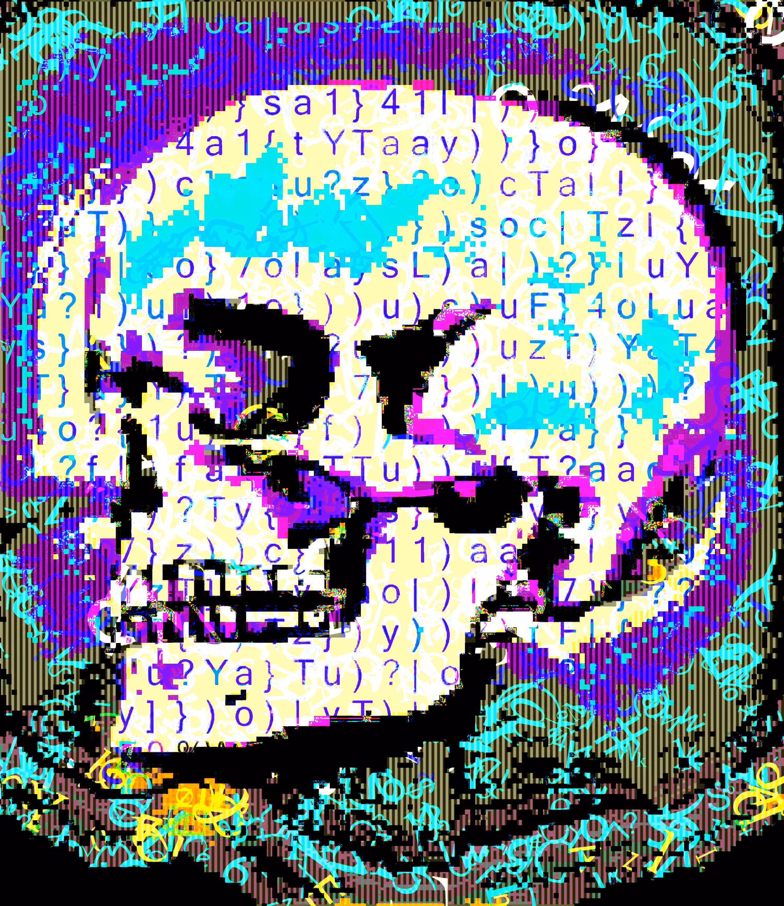 Skulls Series ASCII and Pixel Art - Skull #5. v.5.4.3