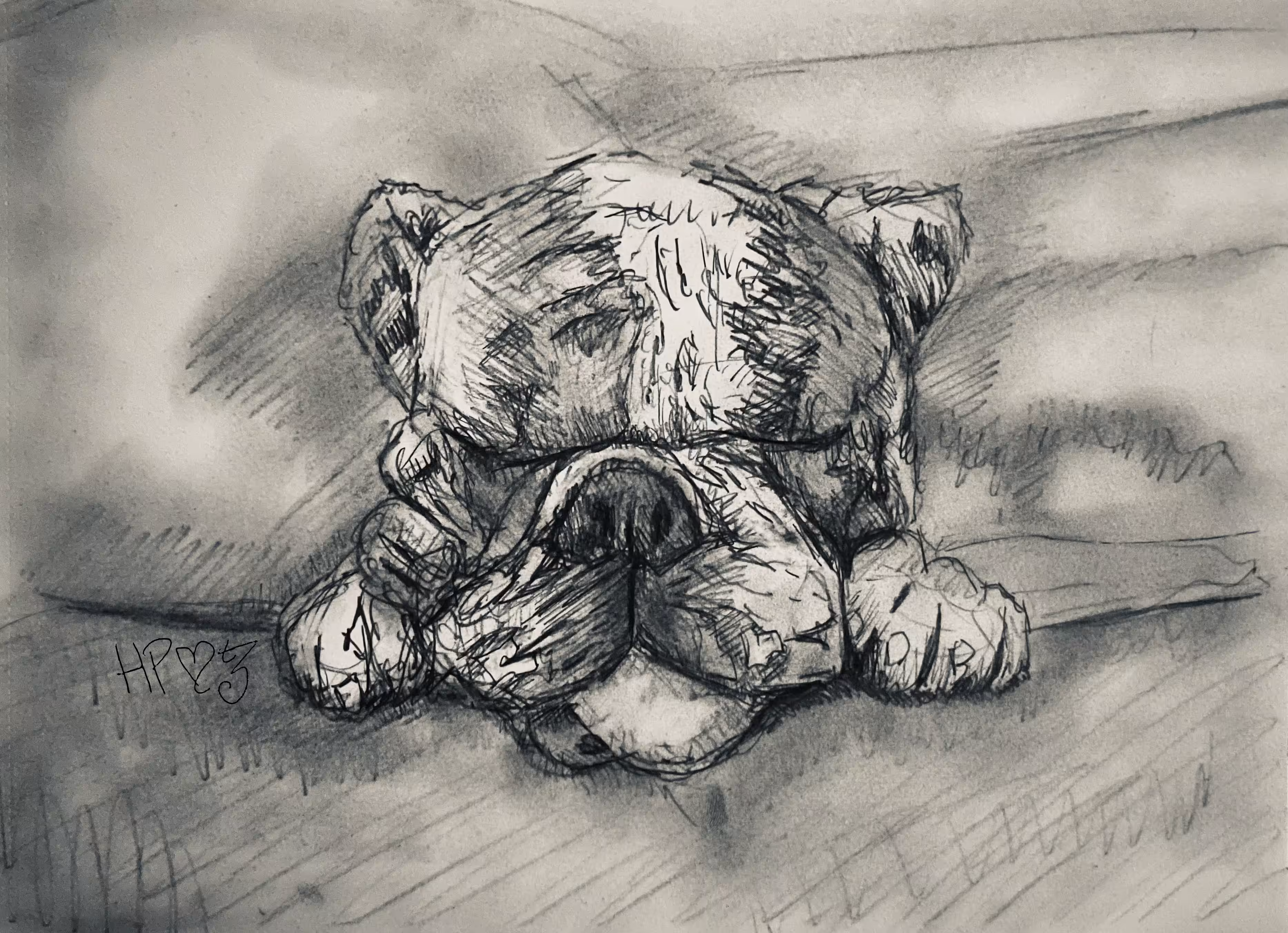 1/1 Pencil Sketch: "A Pup Asleep."