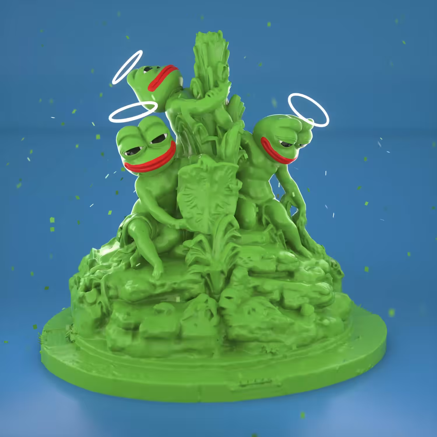 Fountain with three Pepe