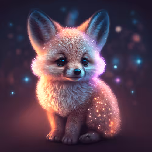 Neon Cute Pets: Little Fox