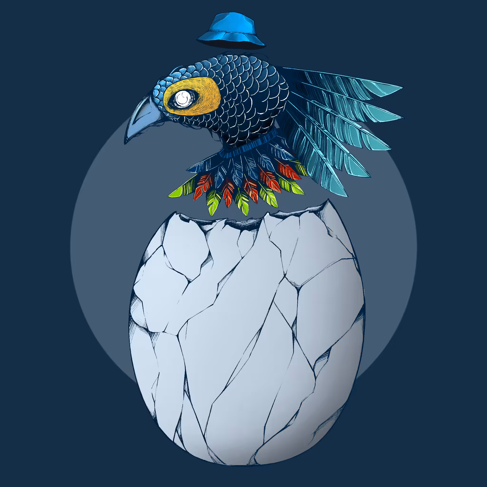 Bird【Navy blue】
