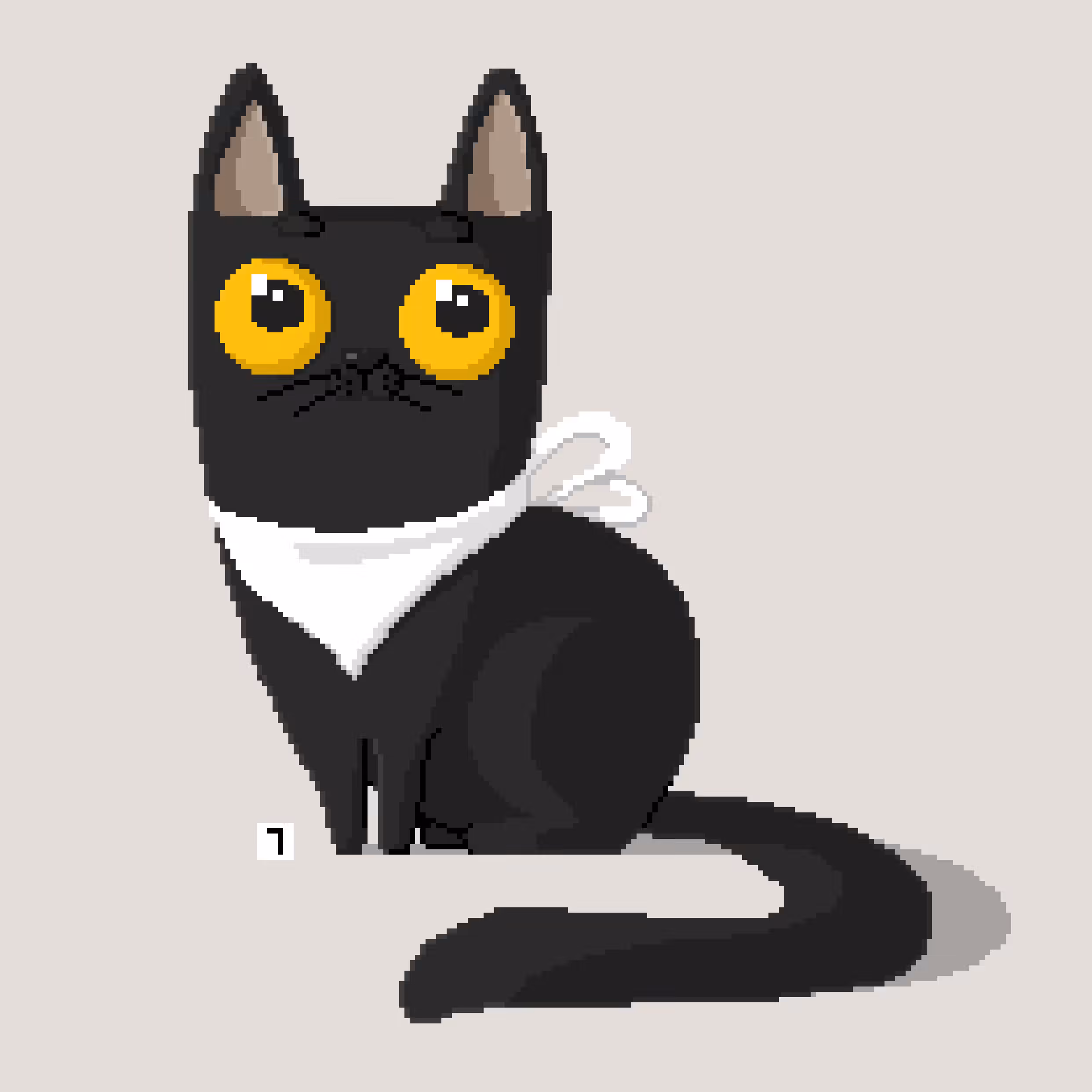 Black pixel-cat