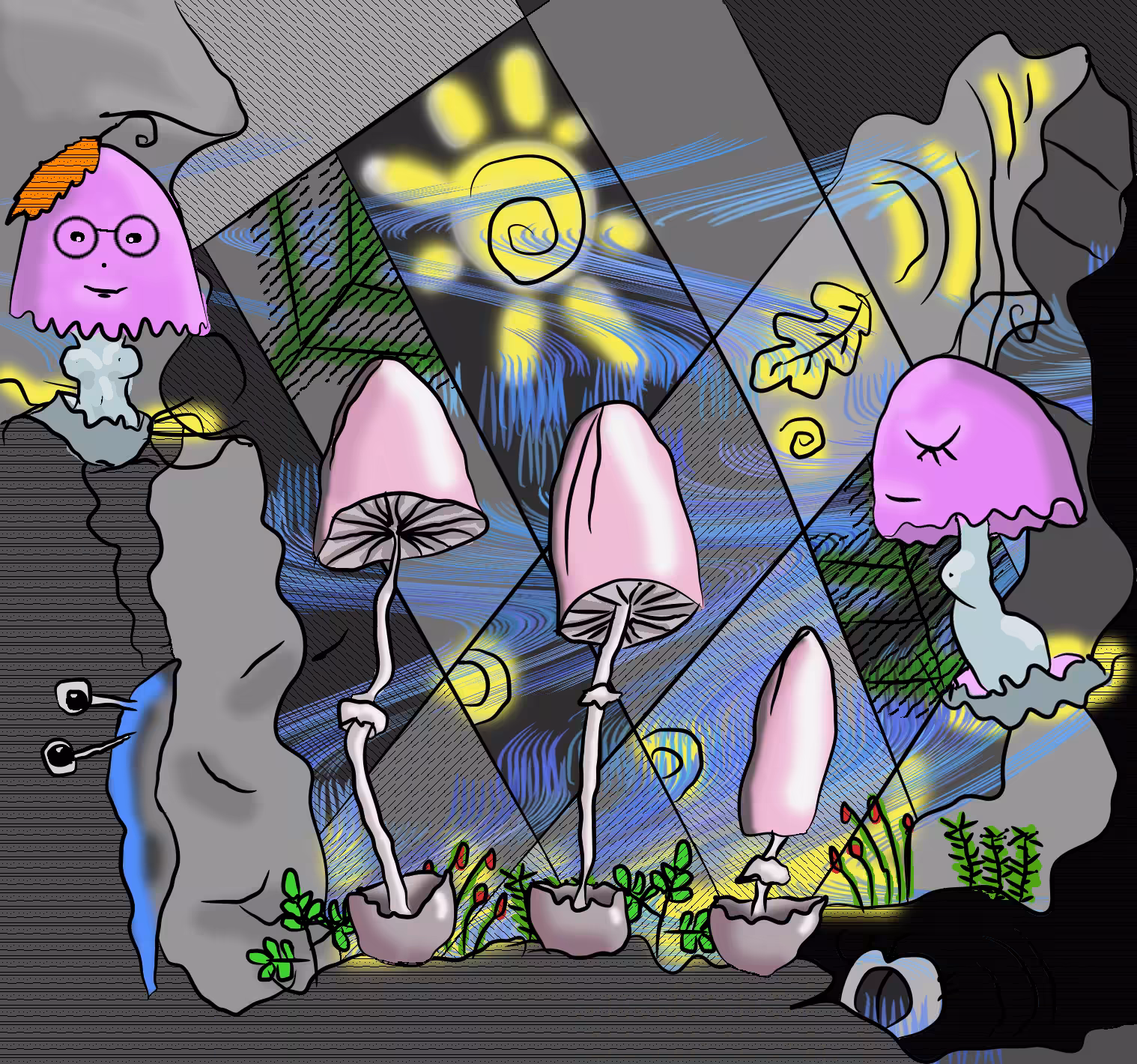 5 mushrooms