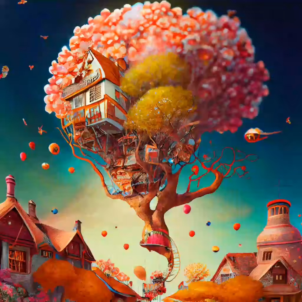 Happy tree 45 - orange blooming