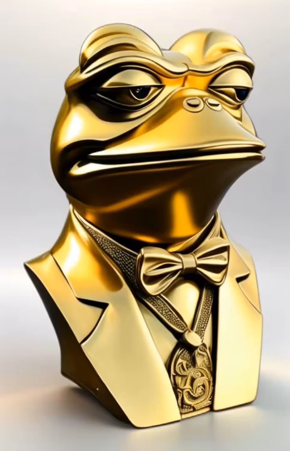 Pepe the NFT Collector - Golden Bust Sculpture - #objkt4objkt