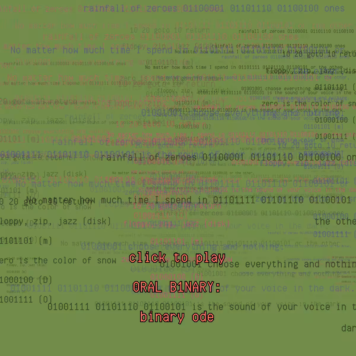 0RAL B1NARY: “BINARY ODE” #293