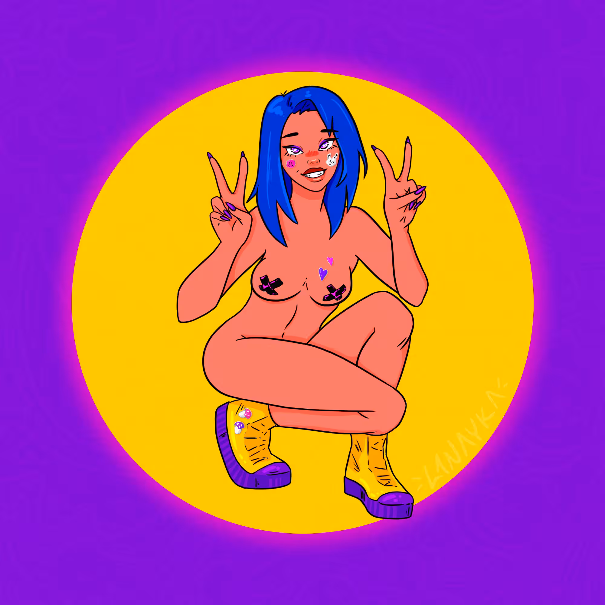 girl with blue hair