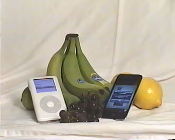 Still Life (iPod w Clickwheel and iPod Touch with Fruit), 2015