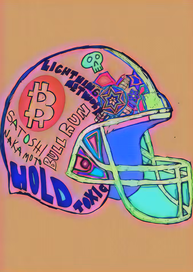 Bitcoin Football Helmet Pink