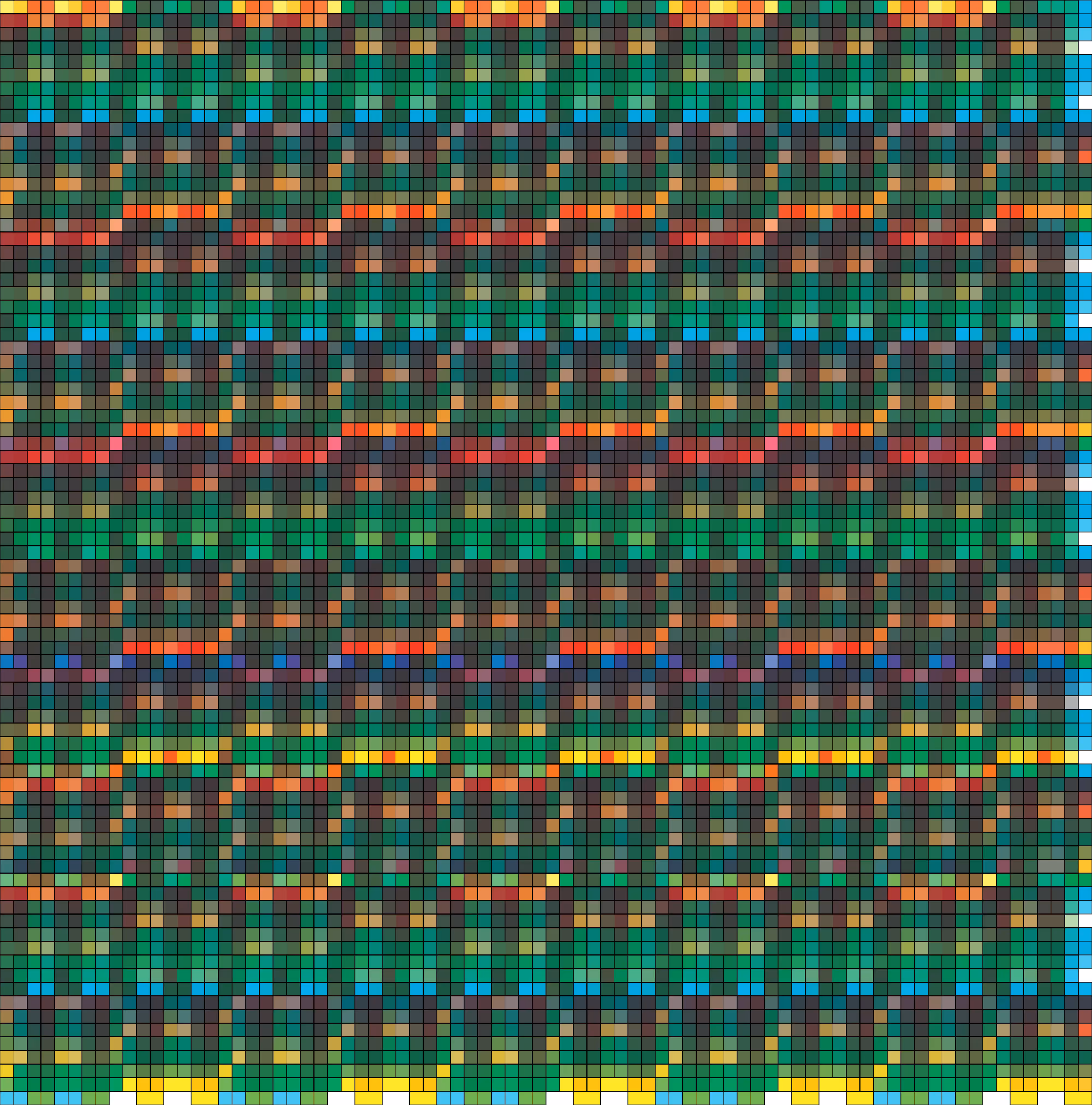 Block-Tile Grid: Checkers Fanning #3: Aqua-copy #1,1