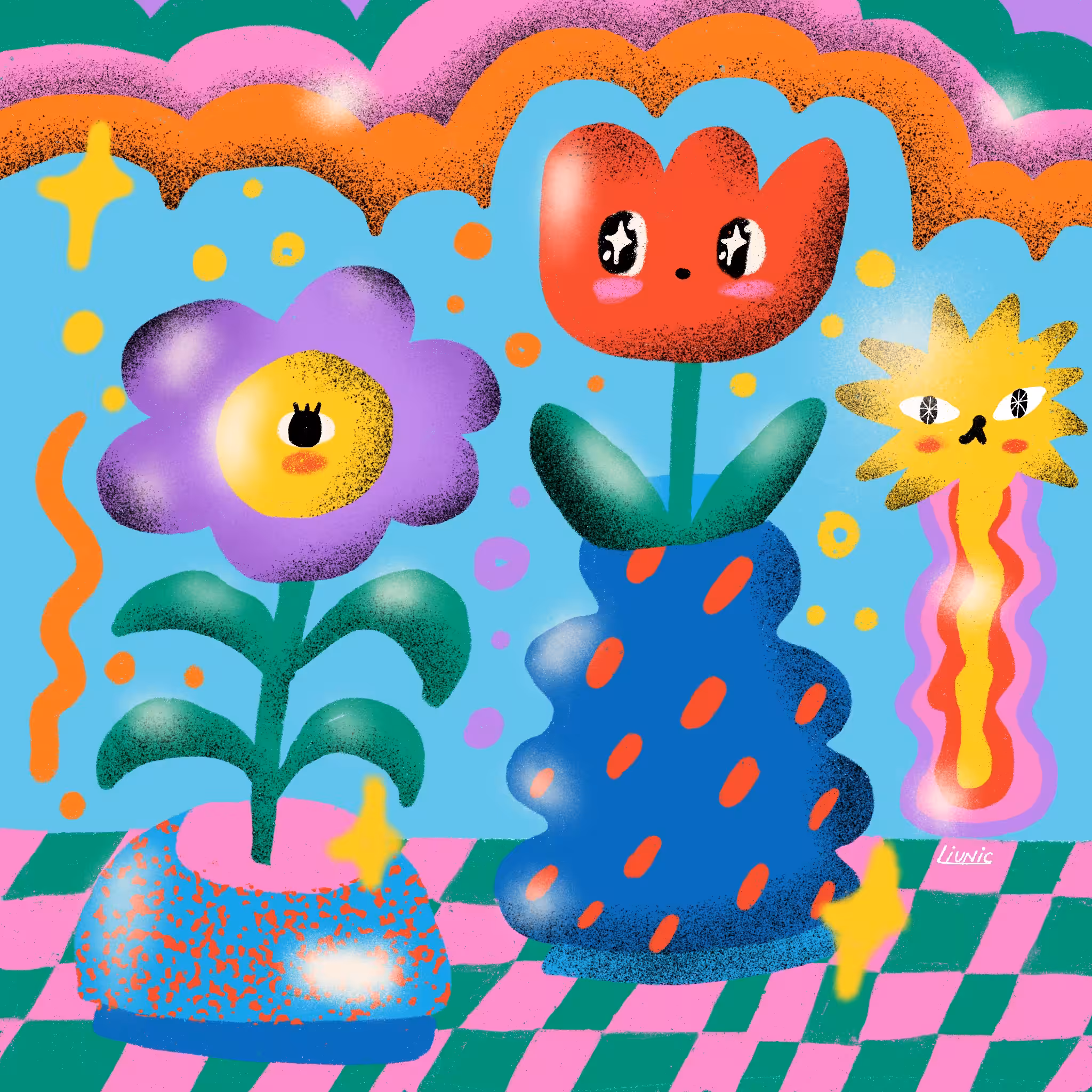 Flowers on the floor