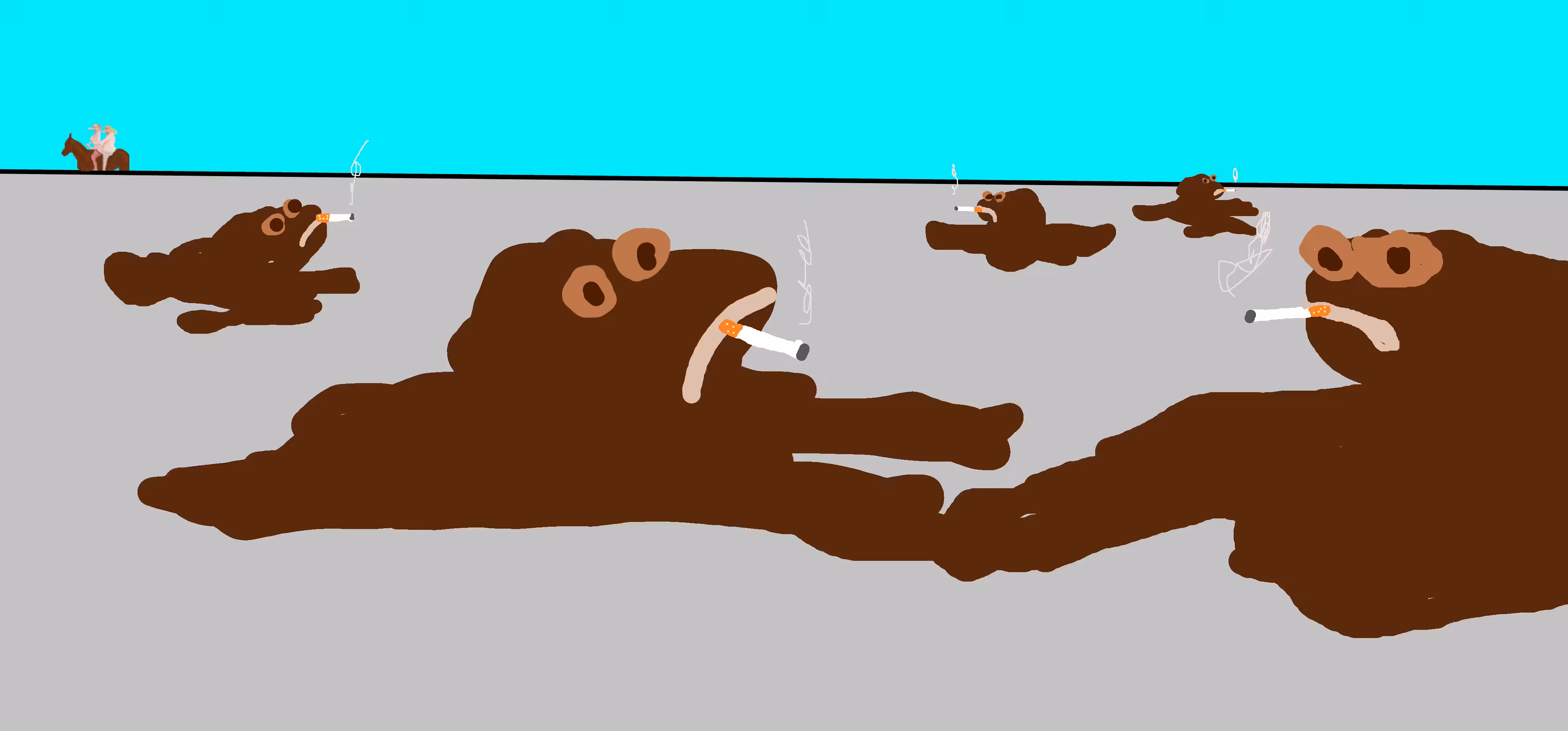 some chocolate pepes who melt in sun they are start smoke