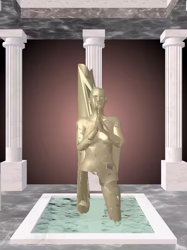 The Praying Faded Gold Woman #3822