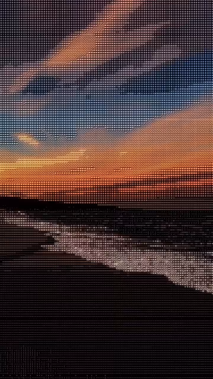 Odessa sunrise in ASCII style