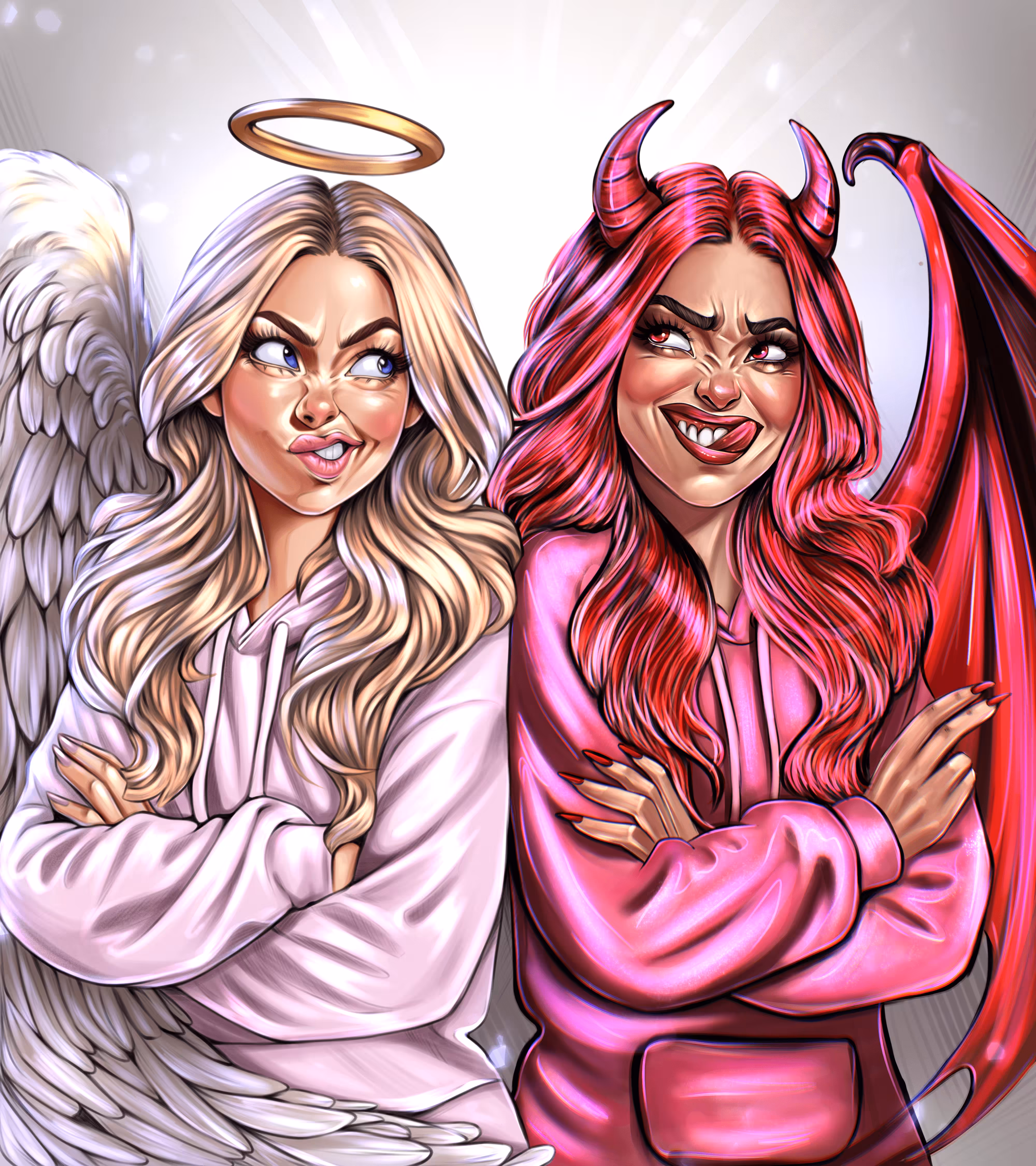 Angel and demon: the prank was a success 😜