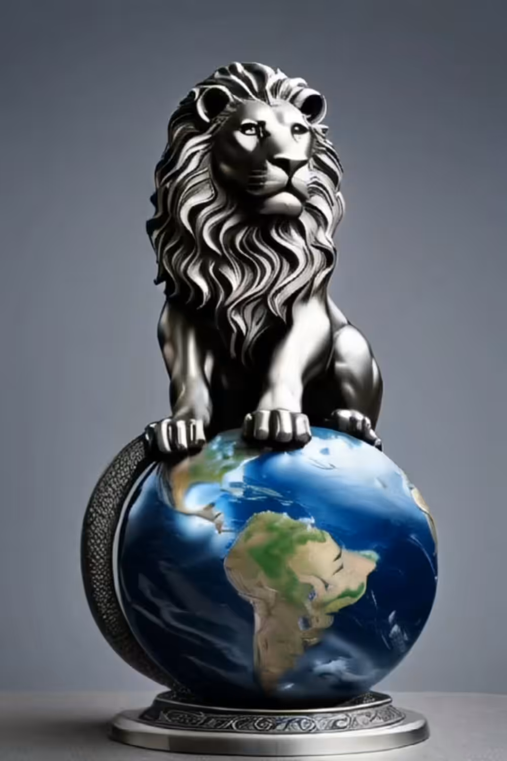 FAMOUS SCULPTURES: The Lion King - Silver Sculpture
