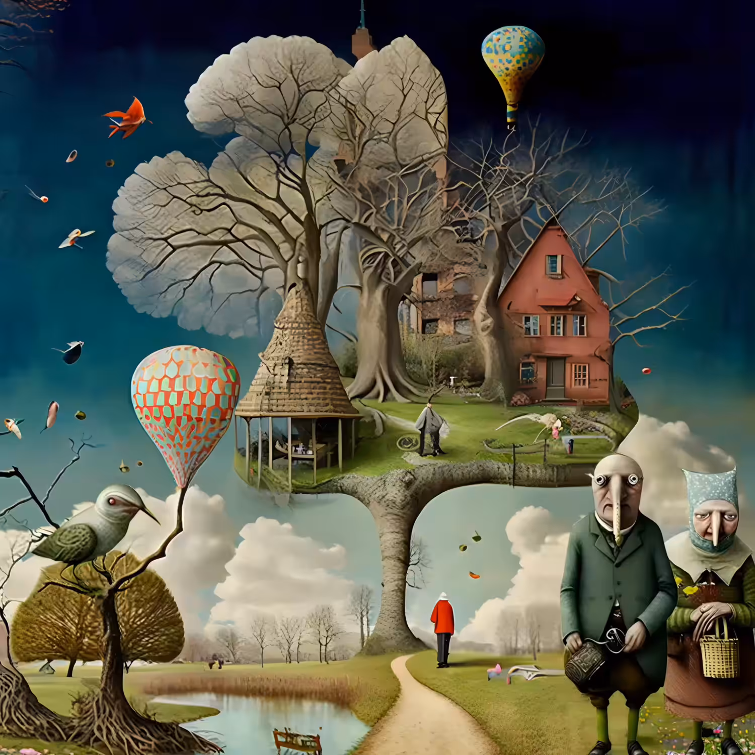 Happy tree 67 - some birds arrived