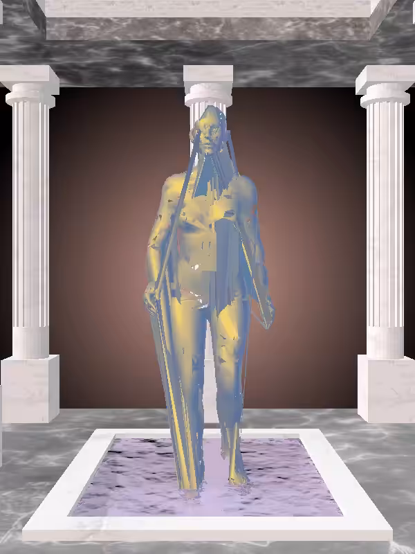 The Receding Sunlit Cobalt Woman #6692