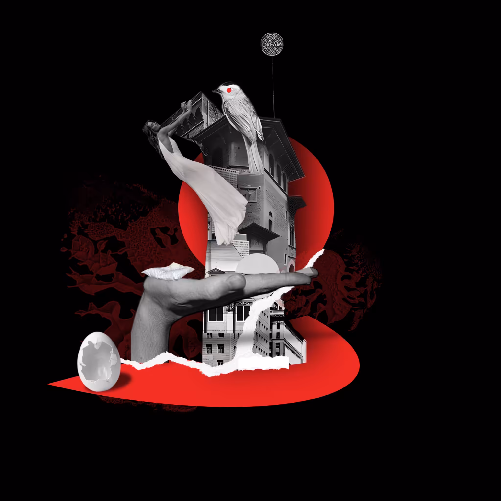 Art collage : "Careful Fall"