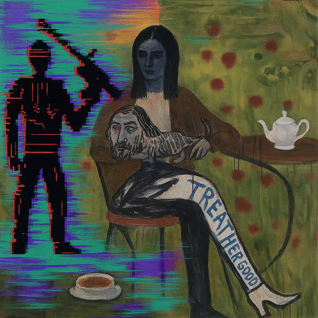 woman and cat