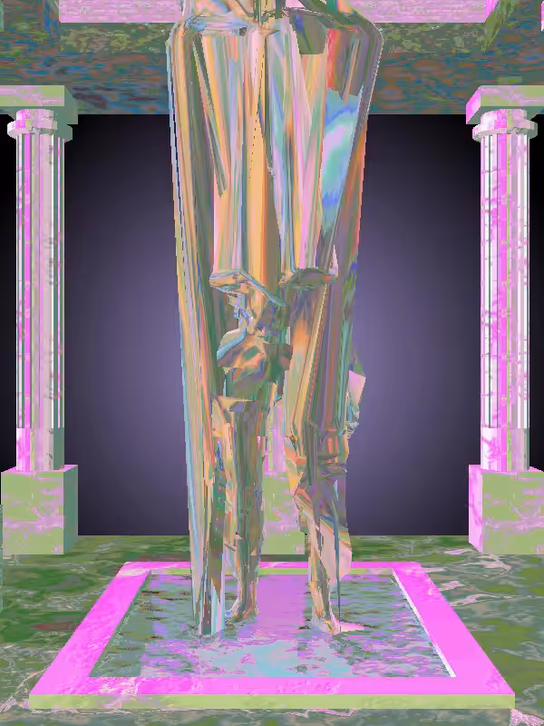 HeavenComputer: The Phone Calling Holographic Glow Woman #1576