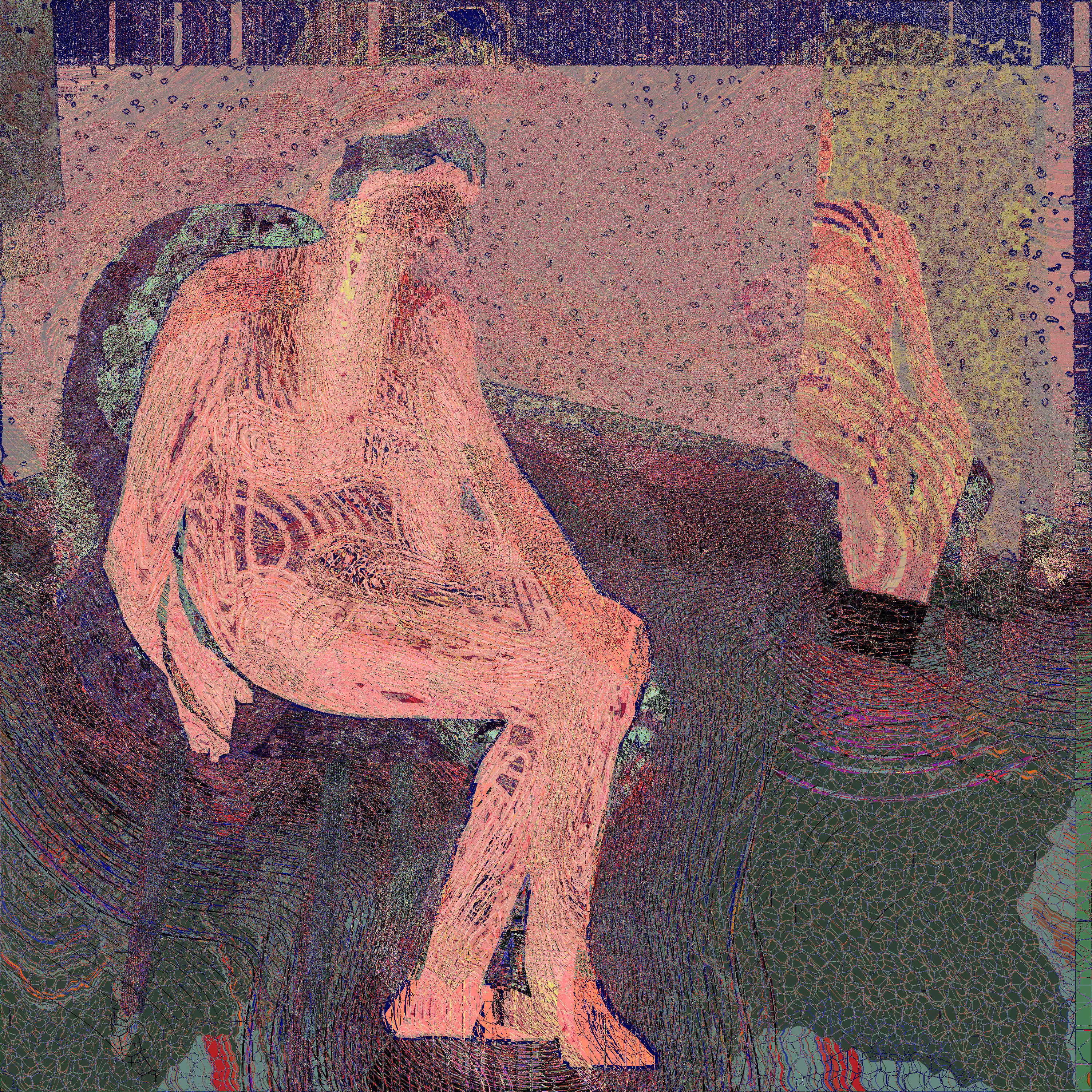 Figure with mirror, probably after Bacon