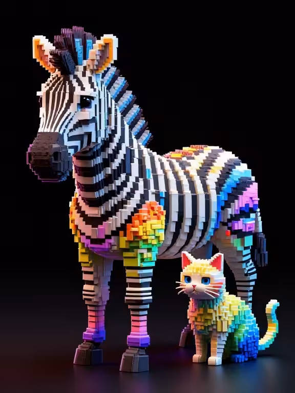 Zebra and cat