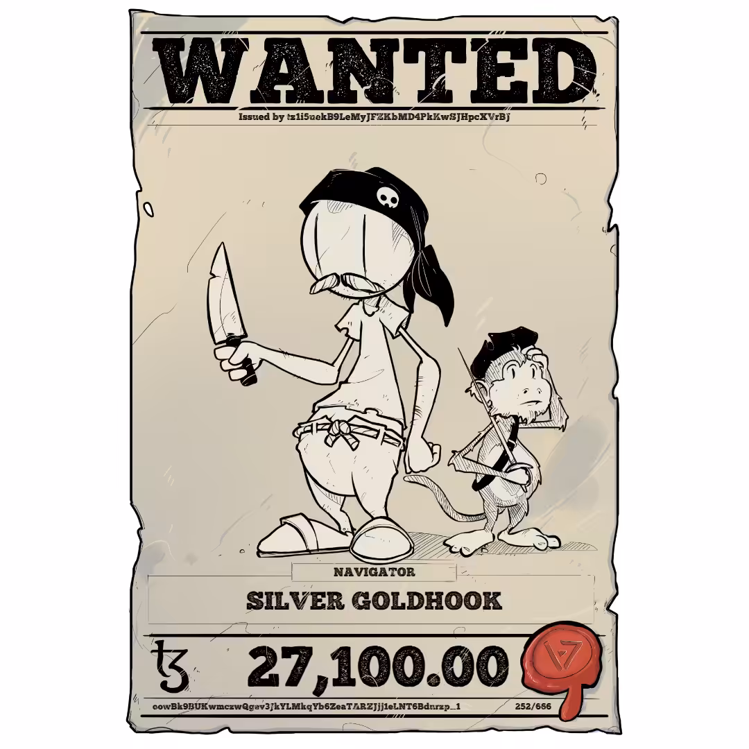 SILVER GOLDHOOK | TEZOS PIRATE 252/666