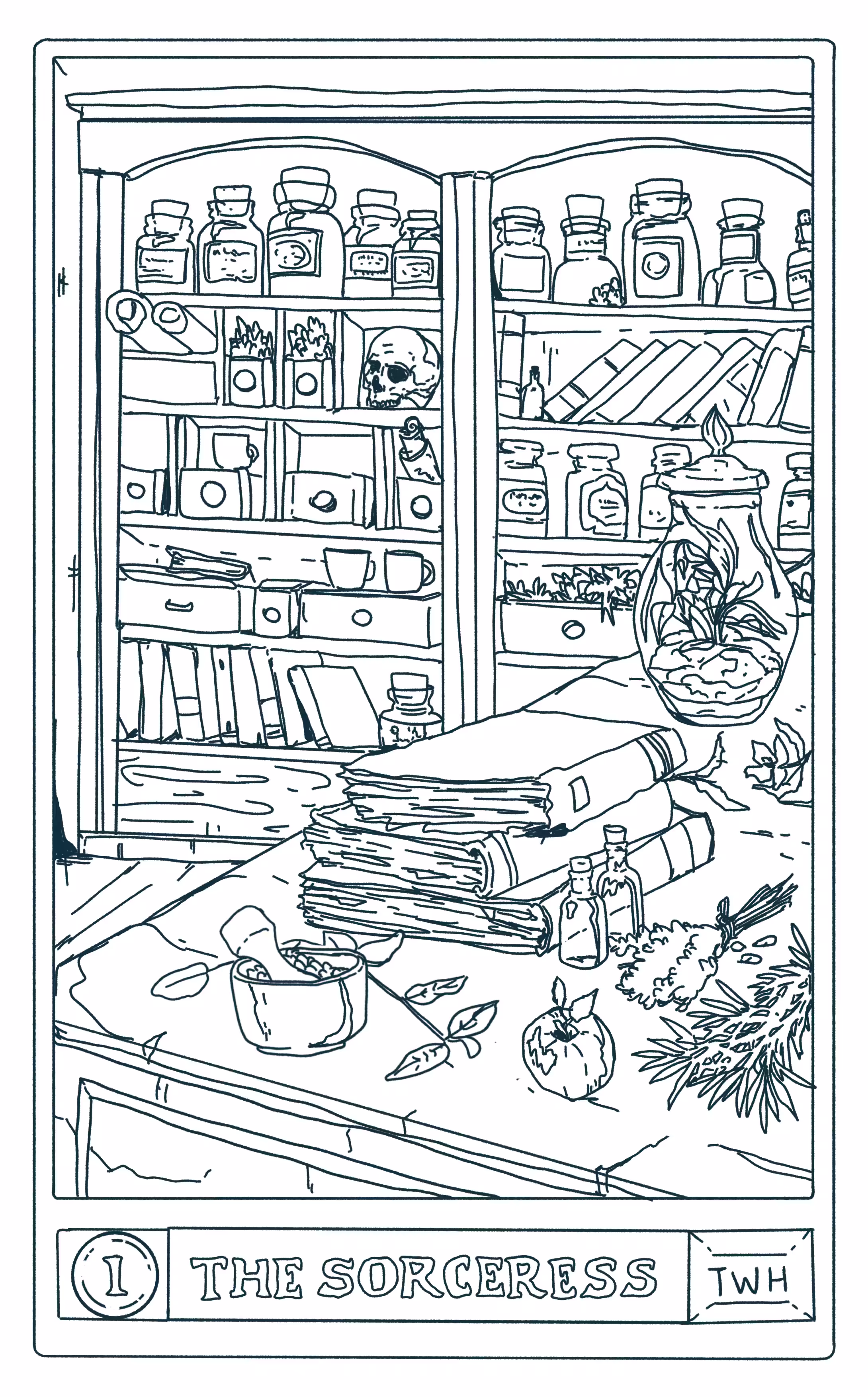 The Sorceress Room - Lineart