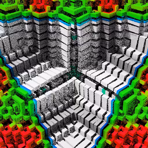 Colorful, warped cubic sponge forms #44