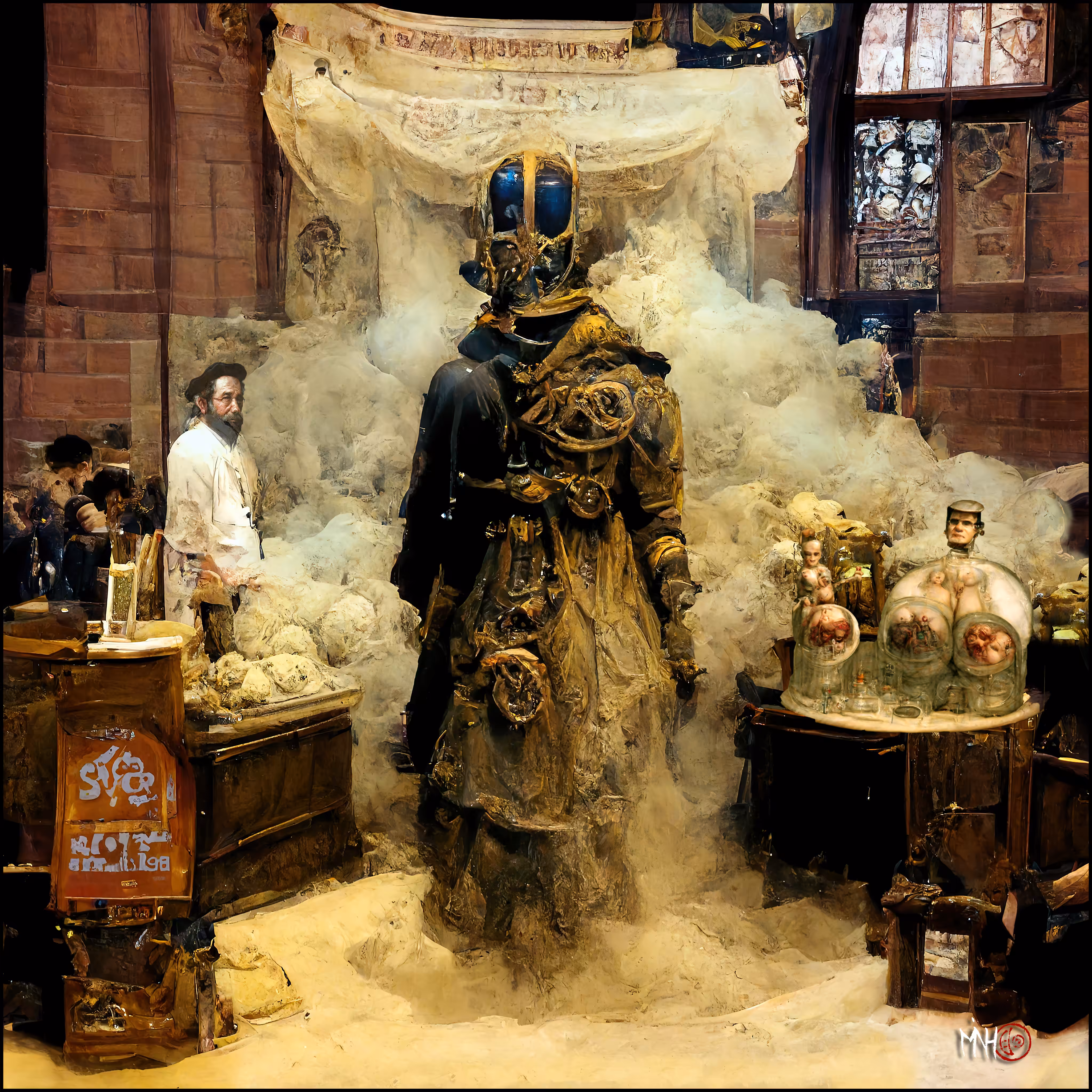 Golems: Rabbi Loew generating a SteamPunk Golem with NanoClay