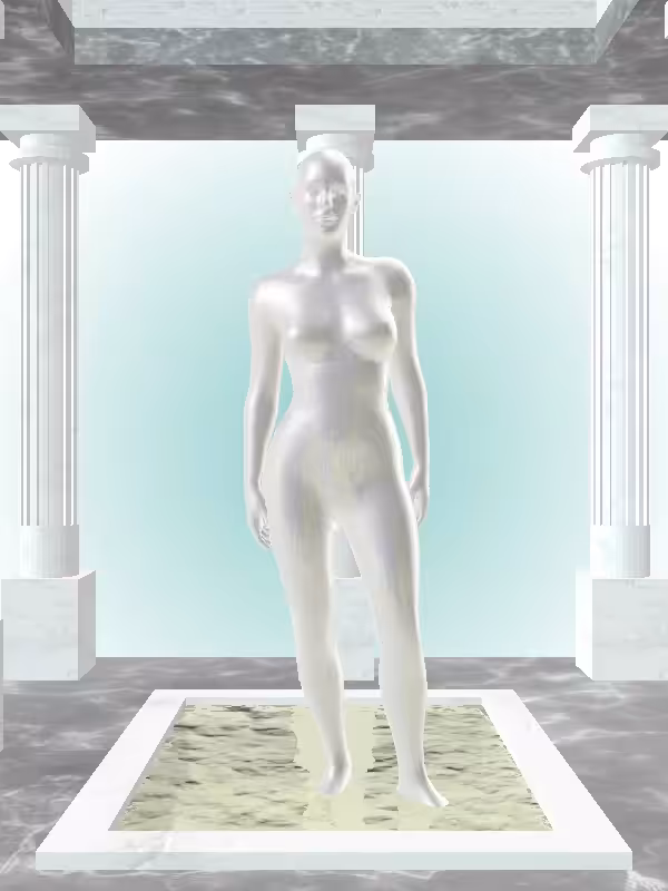 The Excited Glitter Bluish Gold Woman #3947