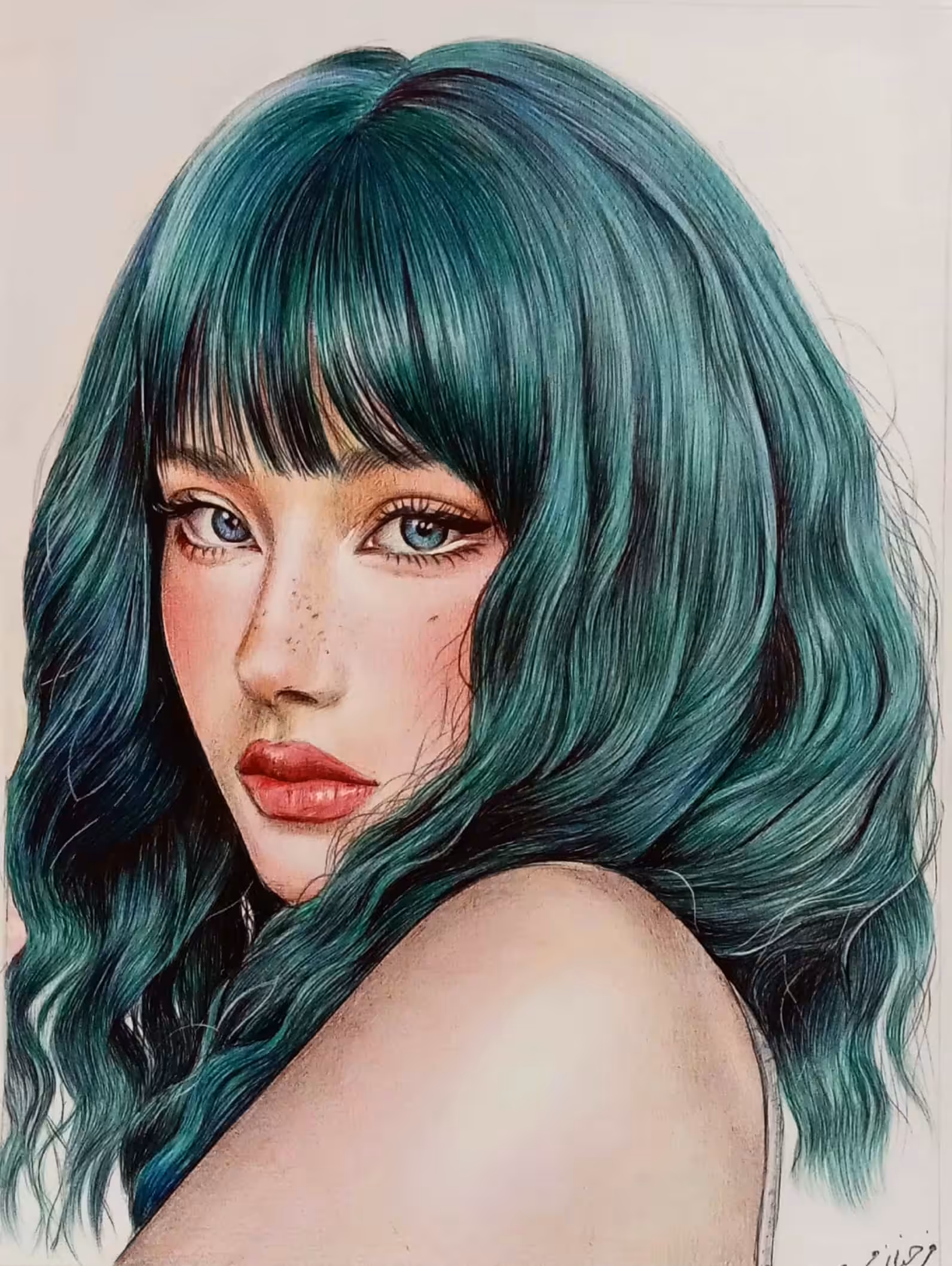 green haired girl