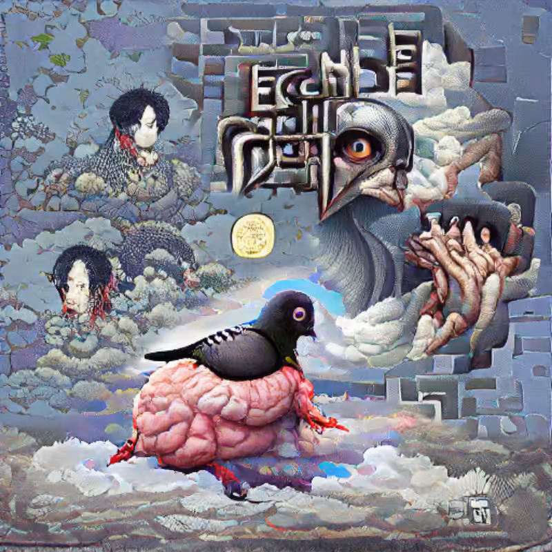 Pigeon Sat on a Brain Reflecting Existence #62
