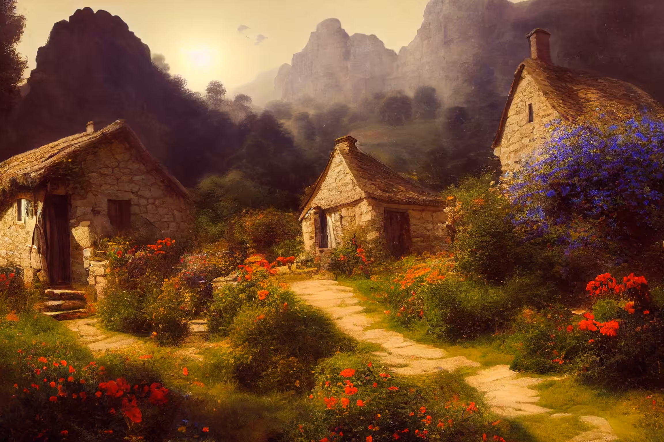 The Village On The Edge Of The Sunset