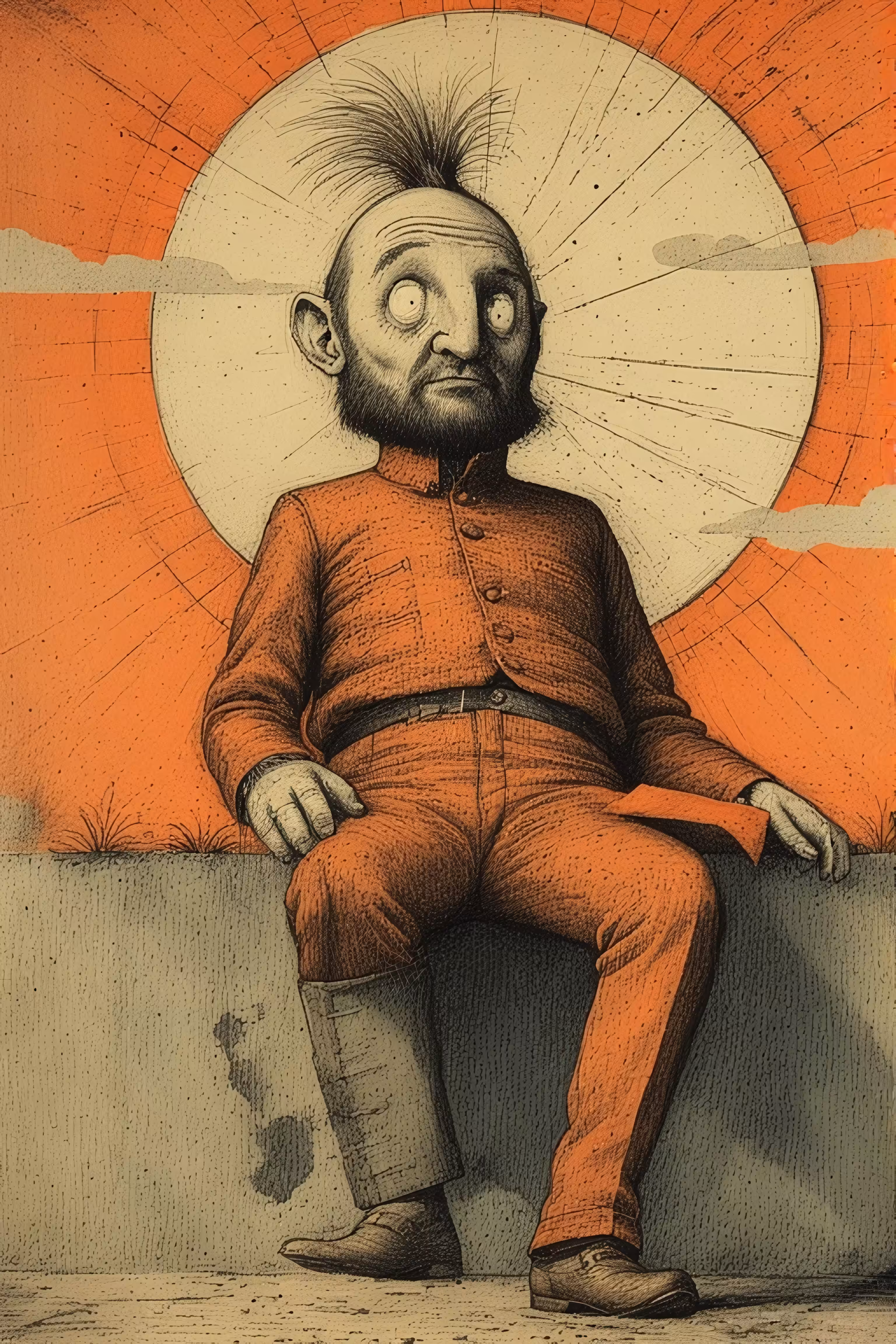 365 Brushstrokes of the Future: Orange Sunset Prophecy